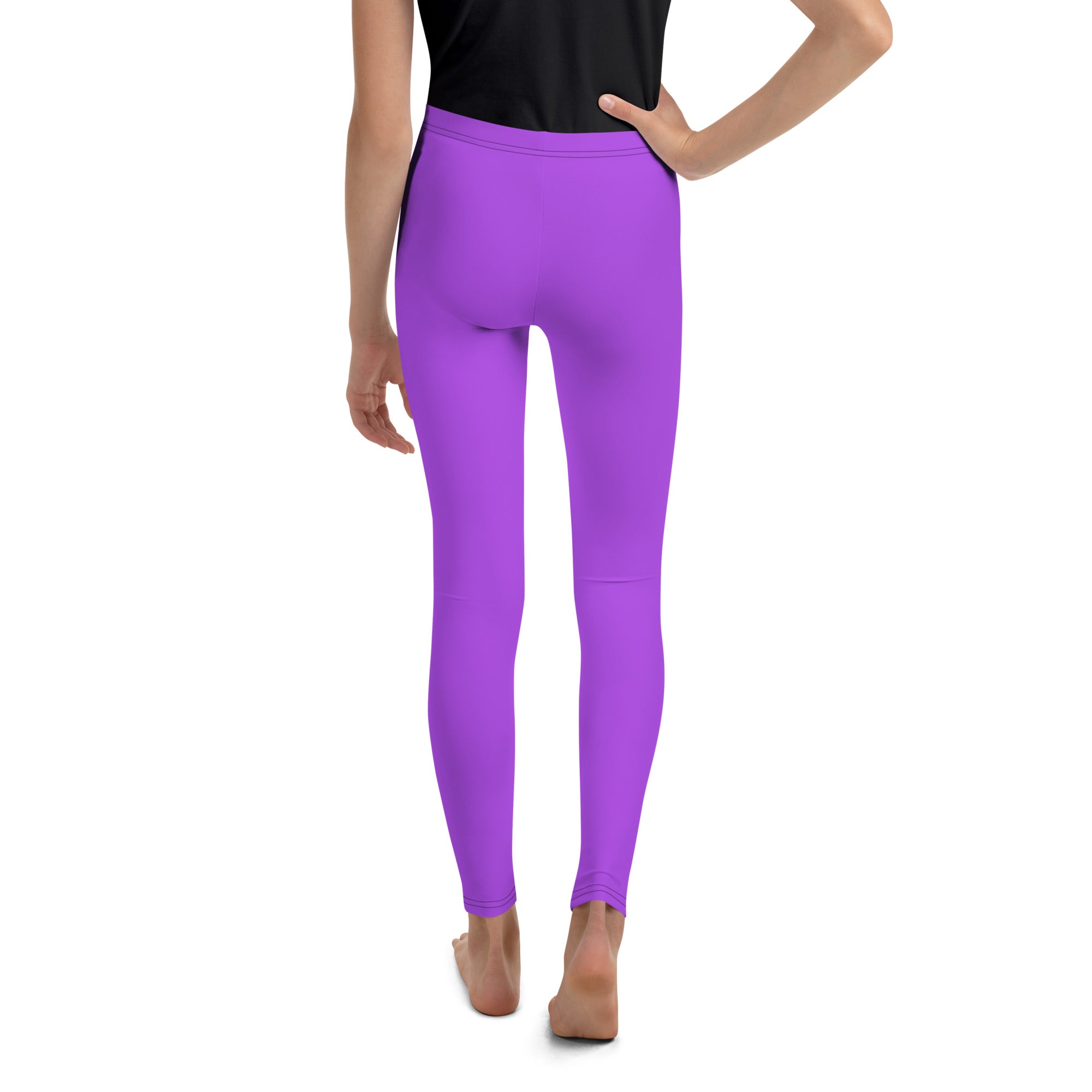 SHE REBEL - Neon Purple Youth Leggings (Girls' Sizes 8 - 20)